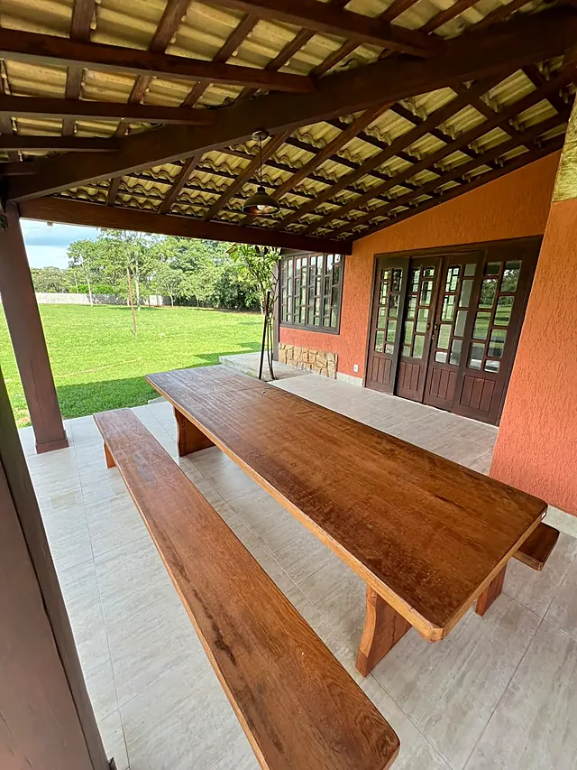 Área gourmet com vista para o jardim